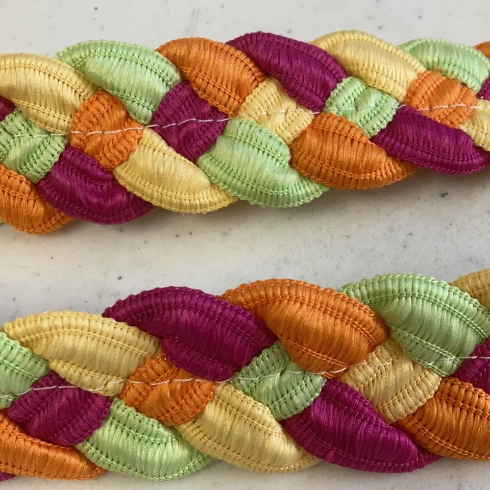 Girls colorful braided sequin belt